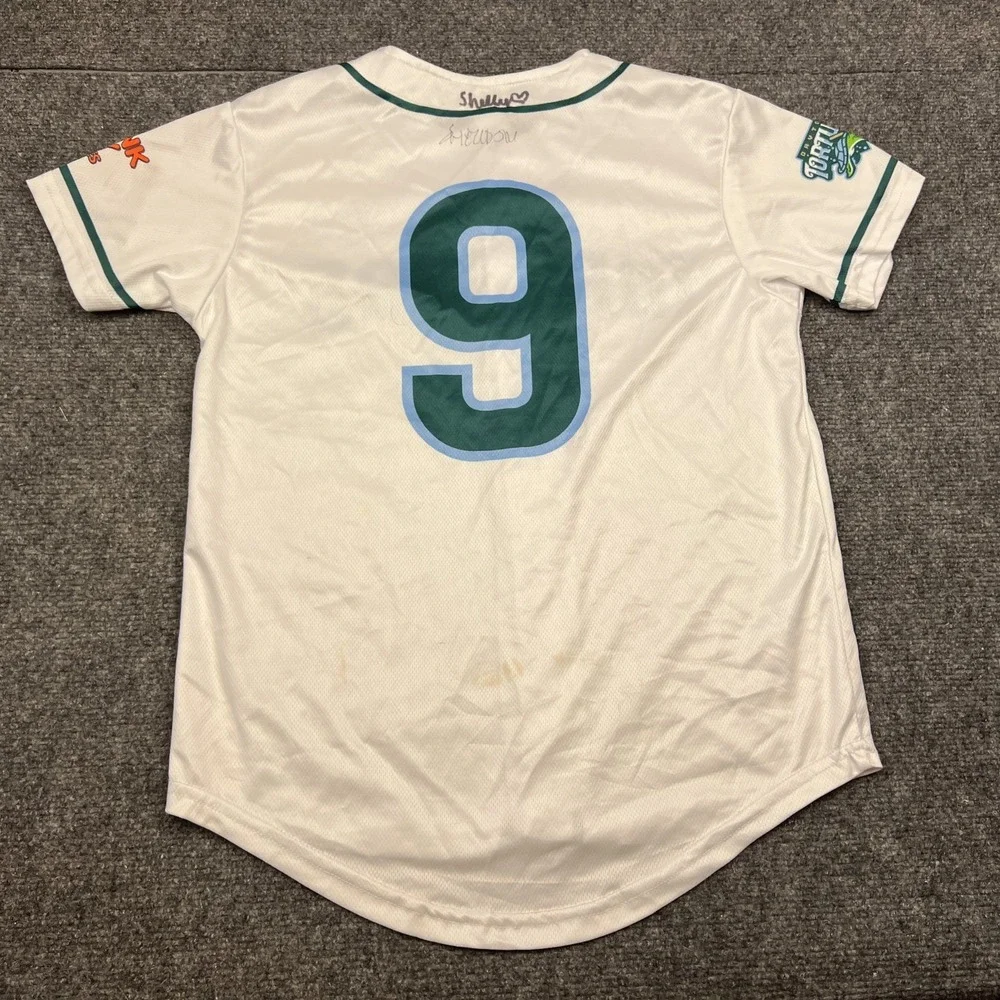 Success Brands MiLB Daytona Tortugas #9 Jersey Youth Medium White Baseball Shirt